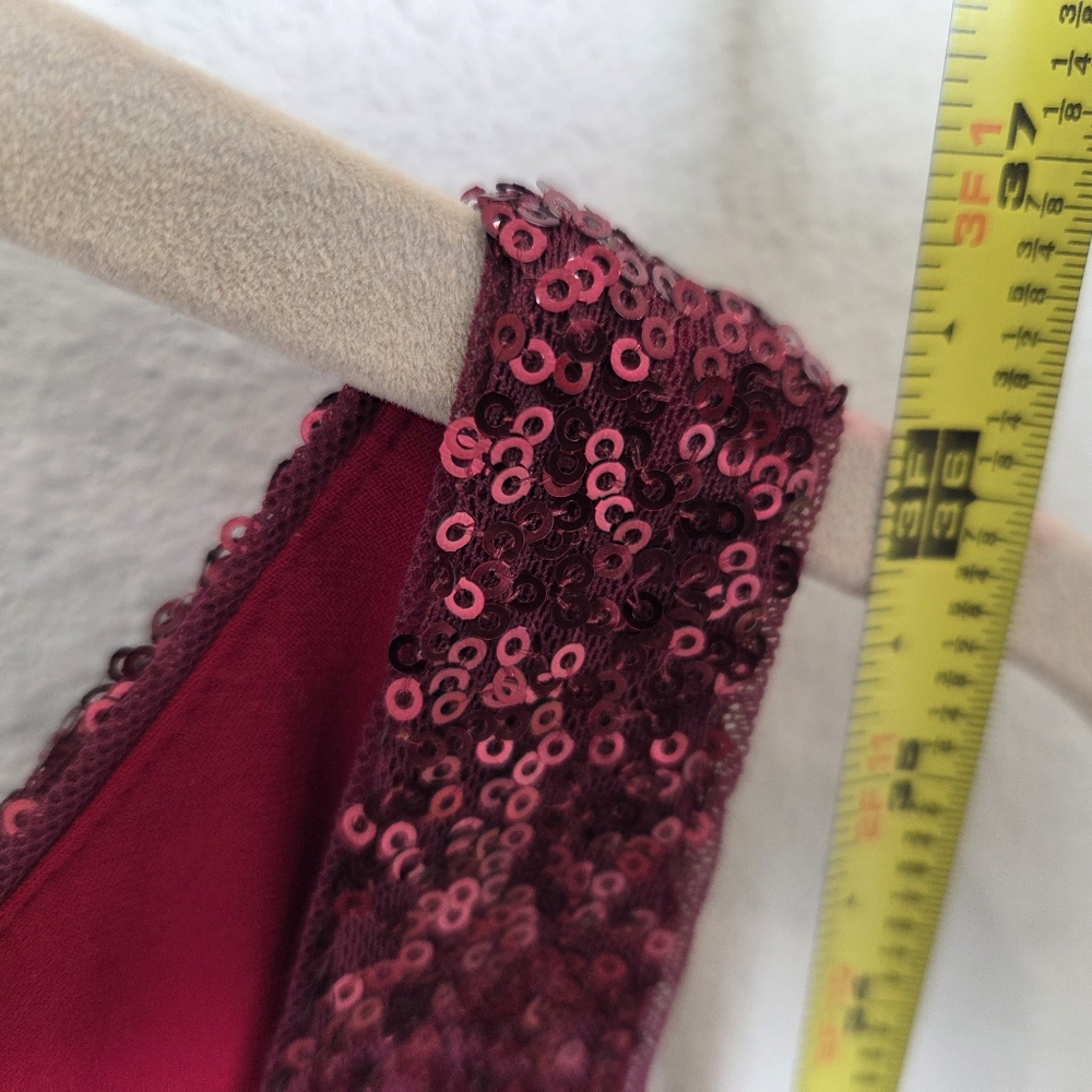 Ralph Lauren Deep Red Sequin Dress 6P - Picture 5 of 8